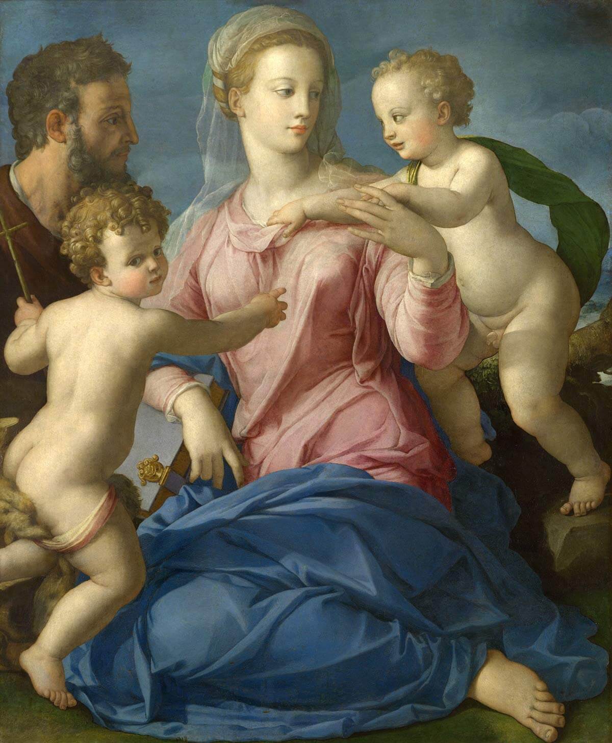 アーニョロ・ブロンズィーノ 「聖家族と幼児洗礼者ヨハネ」